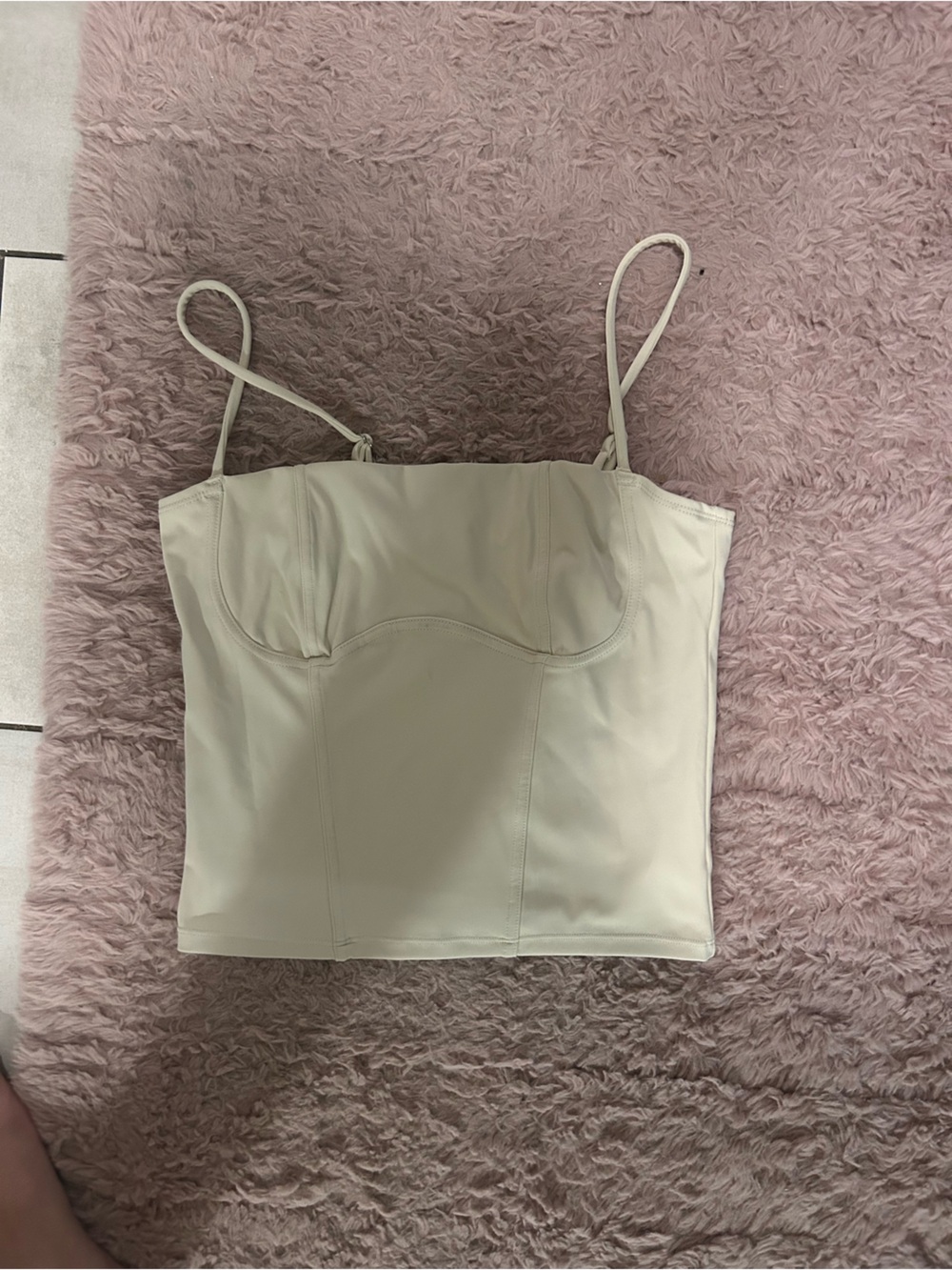 Cream Strapless Crop Top with Adjustable Ties
